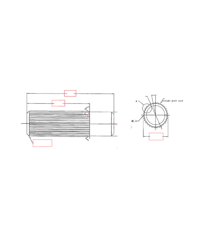 Special knurled pin in aluminium